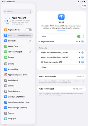 You are now connected to the Wi-Fi network