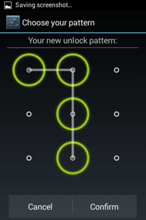 Draw the unlock pattern again and select Confirm