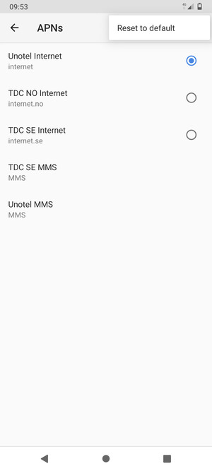 Select Reset to default