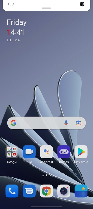 Slide down the top menu