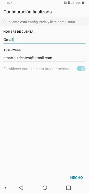Déle a su cuenta un nombre y escriba su nombre. Seleccione HECHO