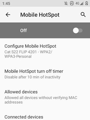 Select Configure Mobile HotSpot