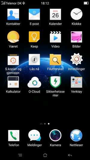 Velg Innstillinger