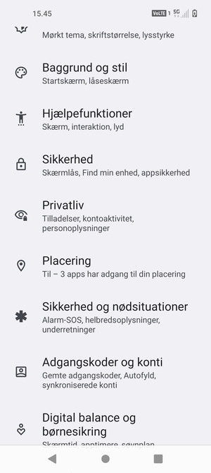 Scroll til og vælg Placering