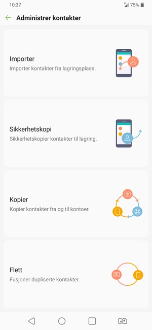 Velg Importer