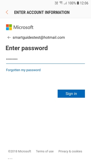 Enter your password and select Sign in