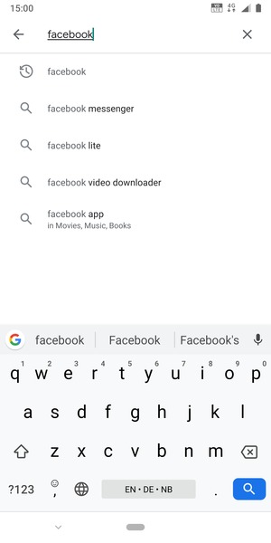 Enter the app name and select Search