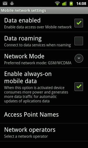 Select Access Point Names
