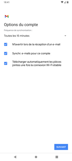 Sélectionnez SUIVANT
