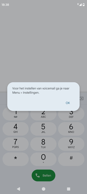 Als uw voicemail niet geïnstalleerd is, selecteert u OK