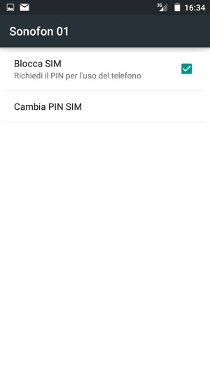Seleziona Cambia PIN SIM