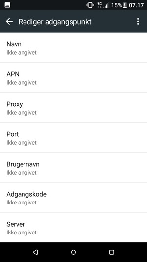 Indtast internet-oplysninger