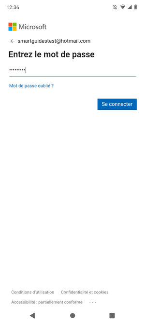 Saisissez votre mot de passe et sélectionnez Se connecter