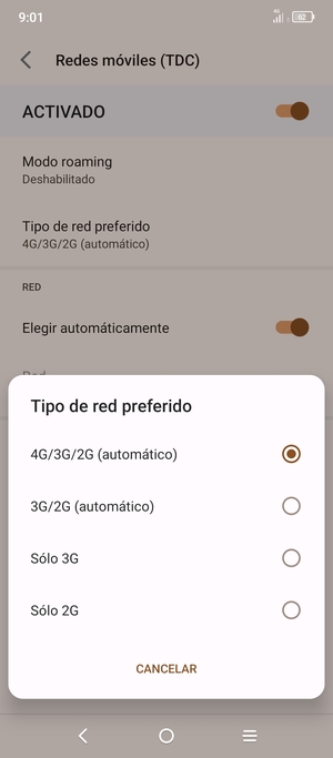 Seleccione la opción deseada