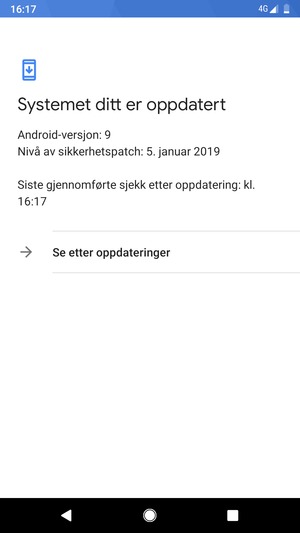 Hvis telefonen din er oppdatert, vil du se følgende skjermbilde