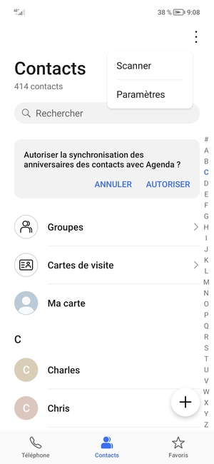 Sélectionnez Paramètres