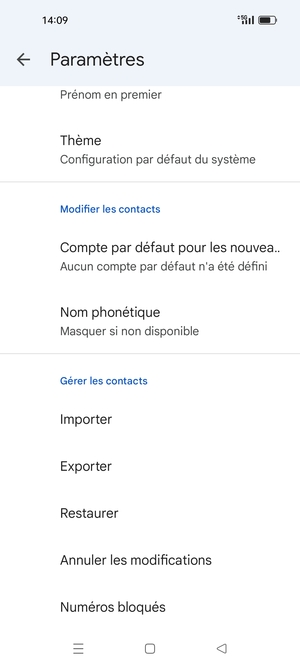 Faites défiler et sélectionnez Importer