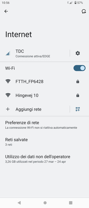 Seleziona la rete wireless a cui desideri connetterti