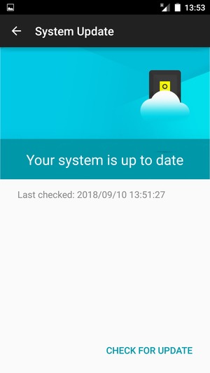Si votre téléphone est à jour, vous verrez l'écran suivant.