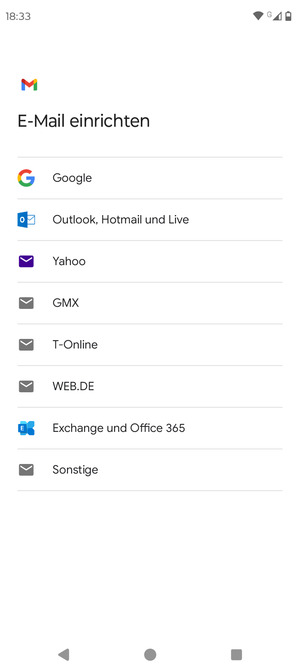 Wählen Sie Outlook, Hotmail und Live
