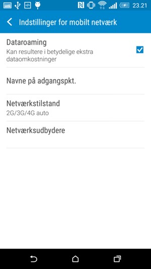 Vælg Netværkstilstand