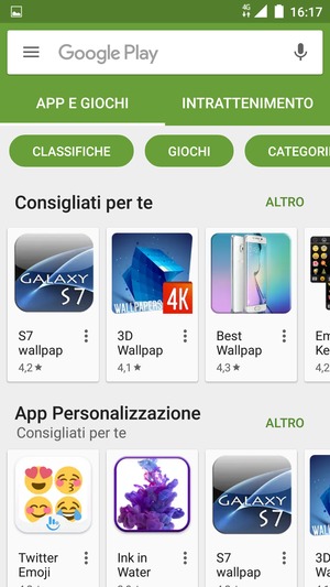 Seleziona la barra di ricerca