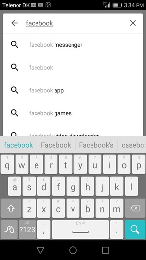 Enter the app name and select Search