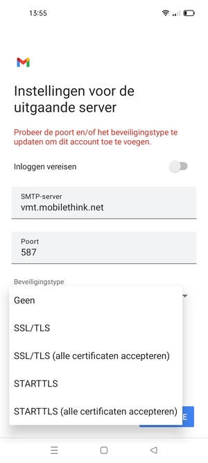 Selecteer Geen
