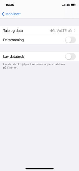 Angi Dataroaming til På eller Av