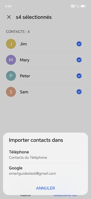 Sélectionnez votre compte Google
