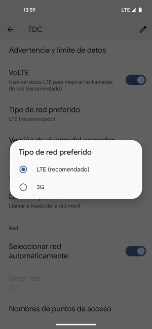 Seleccione la opción deseada