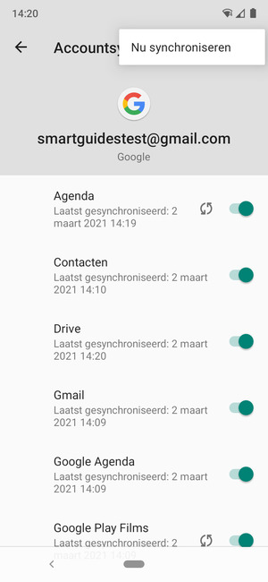Selecteer Nu synchroniseren