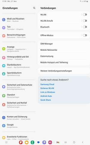 Scrollen Sie und wählen Sie Sicherheit und Datenschutz