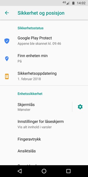 Telefonen din er nå sikret med en skjermlås