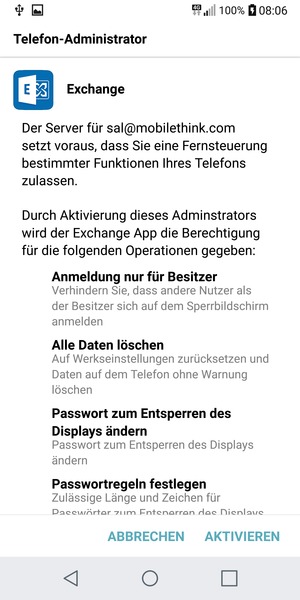 Wählen Sie AKTIVIEREN