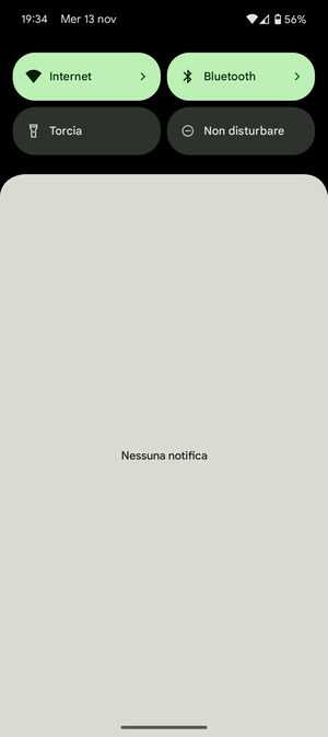Scorri nuovamente verso il basso il menu in alto