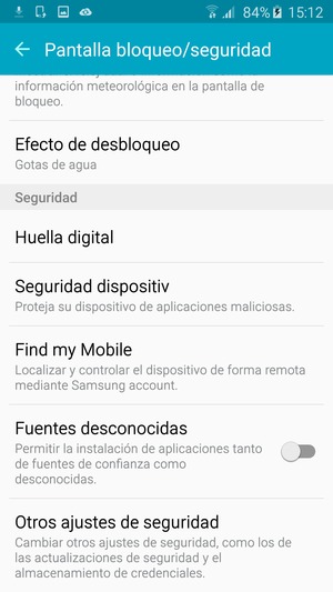 Desplácese y seleccione Otros ajustes de seguridad