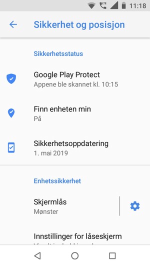 Telefonen din er nå sikret med en skjermlås