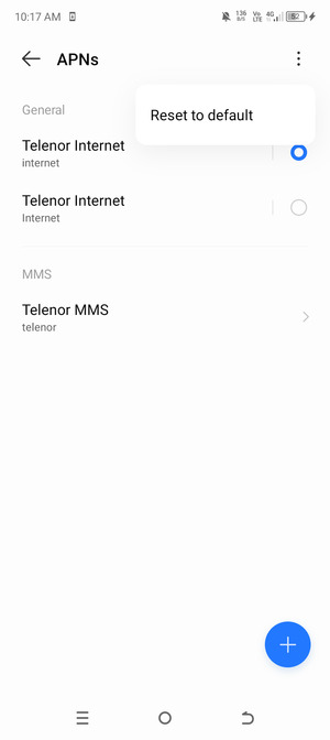 Select Reset to default