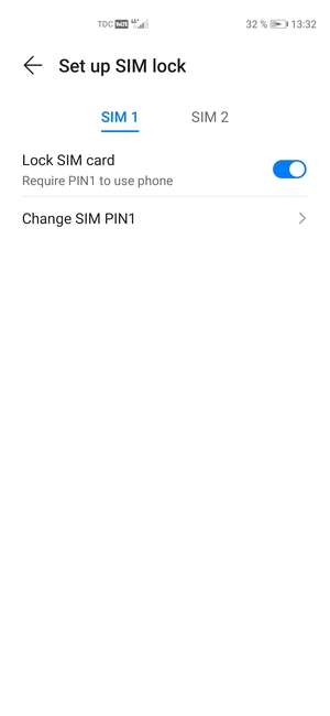 Select SIM 1 or SIM 2 and select Change SIM PIN