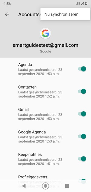 Selecteer Nu synchroniseren