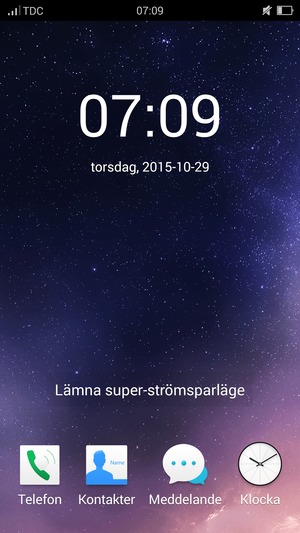 För att stänga av super-strömsparläge, välj Lämna super-strömsparläge
