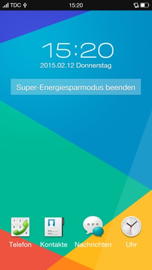 Um Super-Energieeinsparung auszuschalten, wählen Sie Super-Energiesparmodus beenden