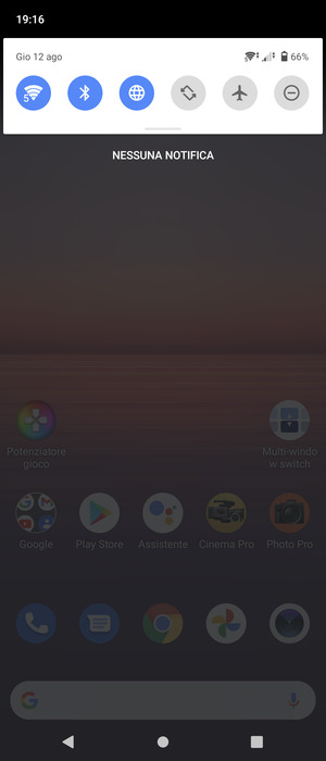 Scorri nuovamente verso il basso il menu in alto