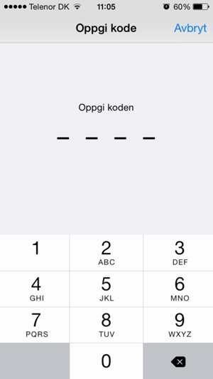 Skriv inn passkoden for telefonlåsen dersom denne allerede er aktivert på telefonen din