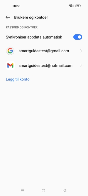 Velg din Google-konto