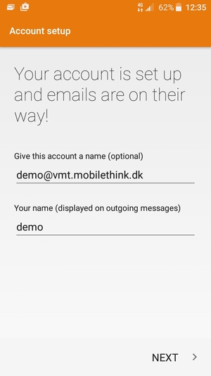 Give your account a name and enter your name. Select NEXT