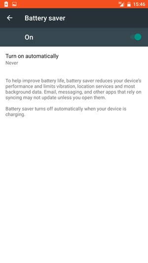 Turn Battery saver on