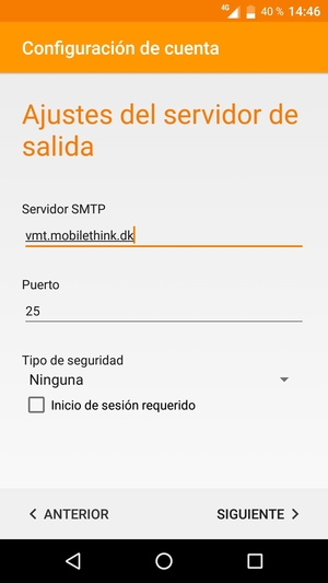Desmarque la casilla de verificación Inicio de sesión requerido y seleccione SIGUIENTE