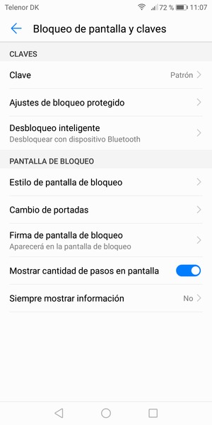 El teléfono ha sido asegurado con un bloqueo de pantalla